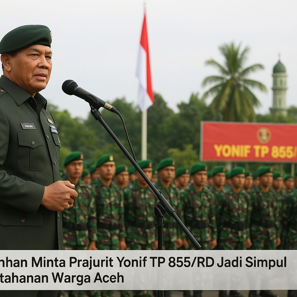 Menhan Minta Prajurit Yonif TP 855/RD Jadi Simpul Pertahanan Warga Aceh