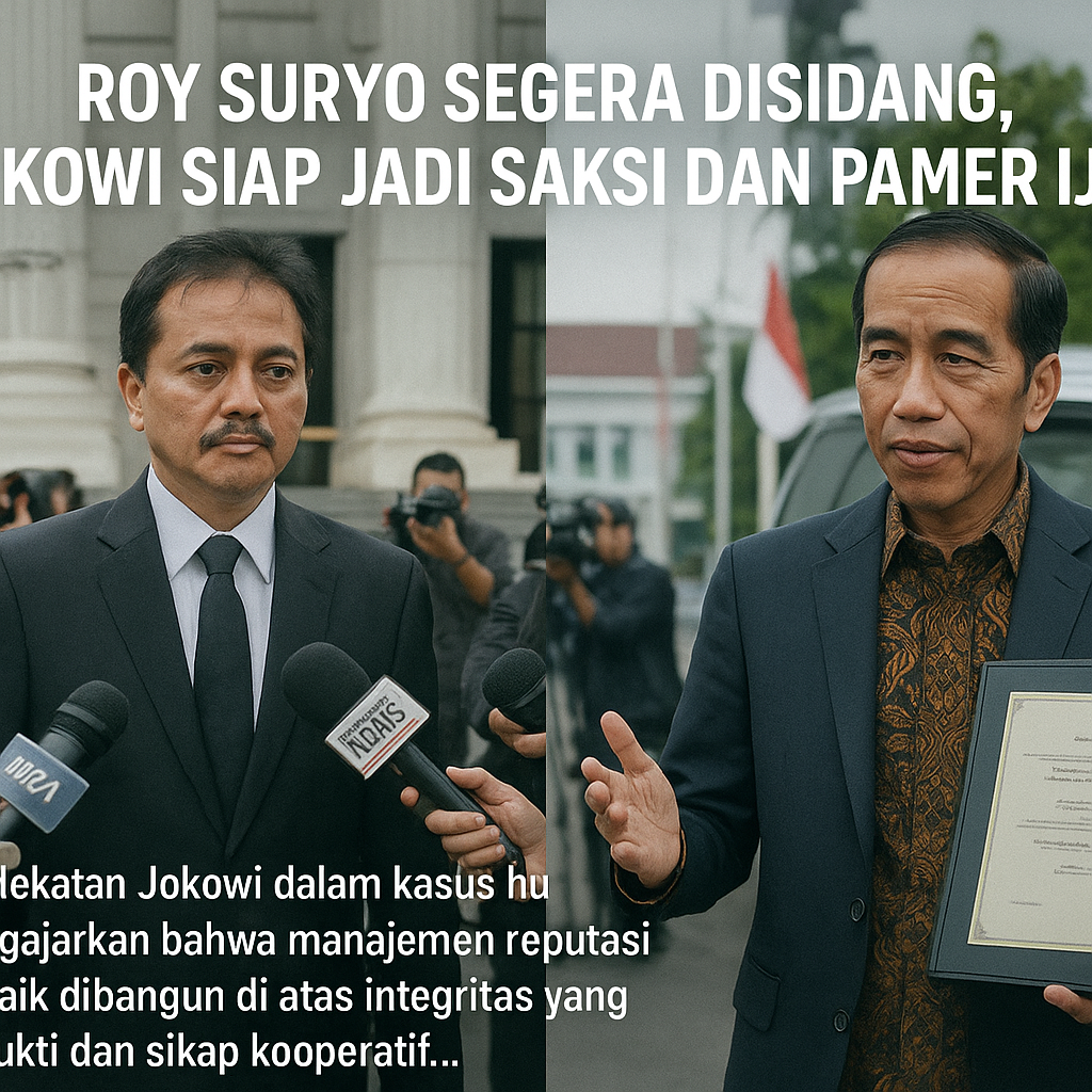 Roy Suryo Segera Disidang, Jokowi Siap Jadi Saksi dan Pamer Ijazah