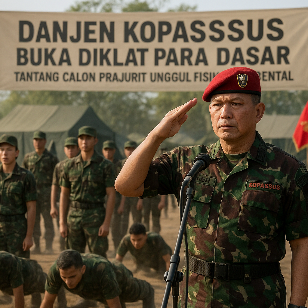 Danjen Kopassus Buka Diklat Para Dasar, Tantang Calon Prajurit Unggul Fisik dan Mental