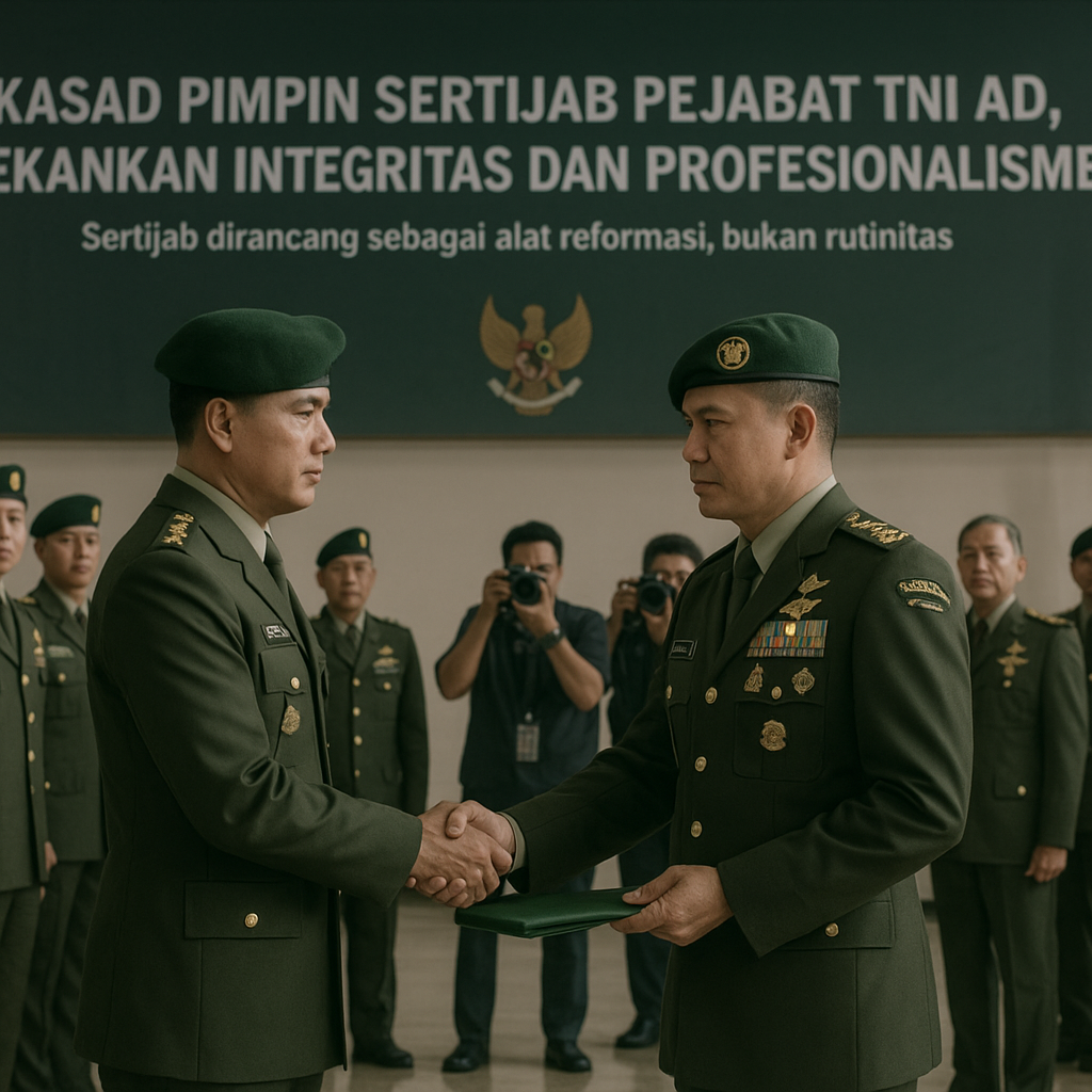 Kasad Pimpin Sertijab Pejabat TNI AD, Tekankan Integritas dan Profesionalisme