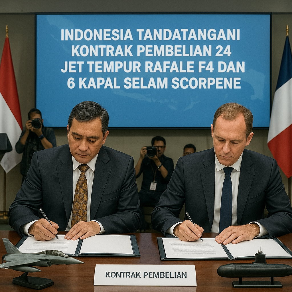 Indonesia Tandatangani Kontrak Pembelian 24 Jet Tempur Rafale F4 dan 6 Kapal Selam Scorpene