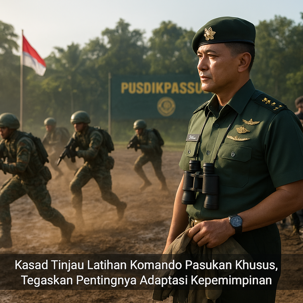 Kasad Tinjau Latihan Komando Pasukan Khusus, Tegaskan Pentingnya Adaptasi Kepemimpinan