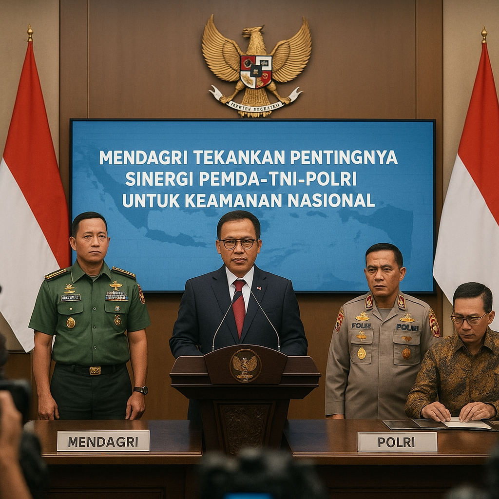 Mendagri Tekankan Pentingnya Sinergi Pemda-TNI-Polri untuk Keamanan Nasional