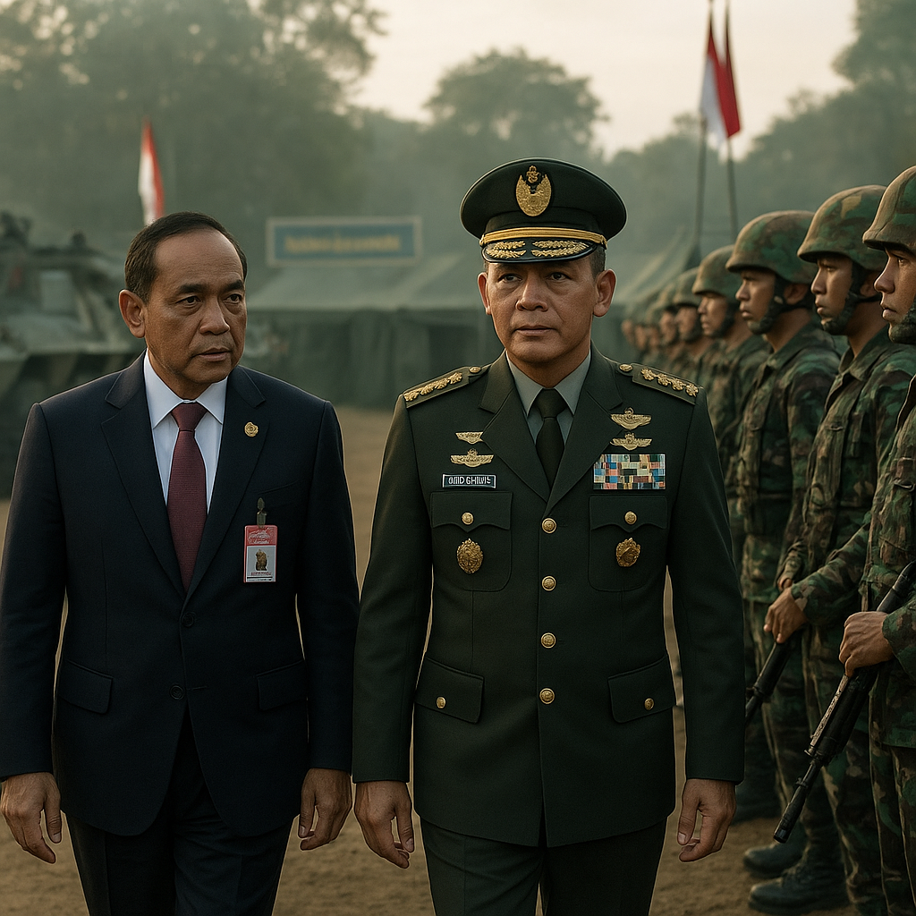 Kekuatan Tempur TNI AD Diperiksa Langsung oleh Menhan dan Wapang TNI
