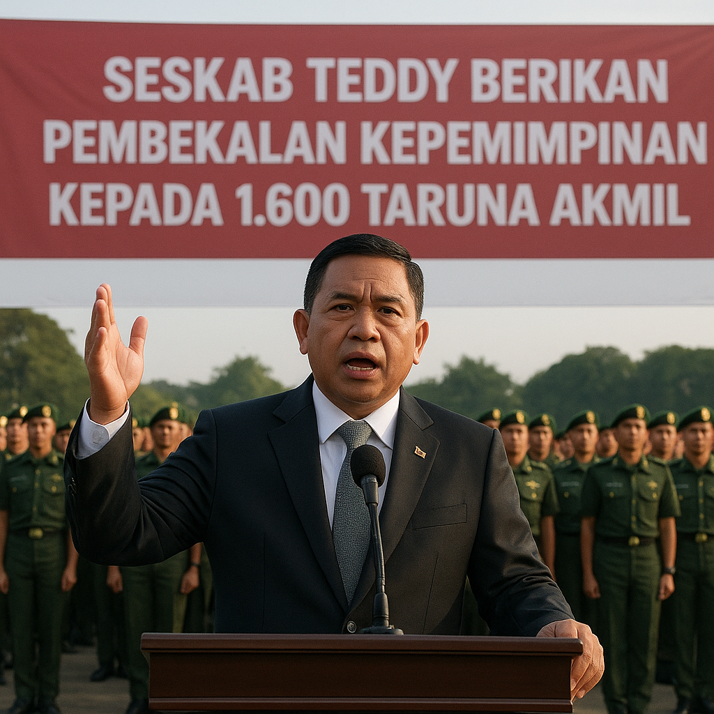 Seskab Teddy Berikan Pembekalan Kepemimpinan kepada 1.600 Taruna Akmil