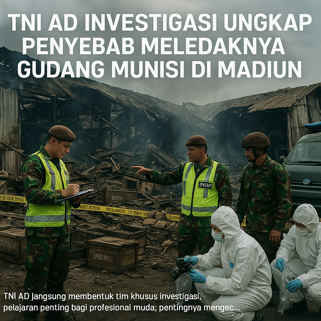 TNI AD Investigasi Ungkap Penyebab Meledaknya Gudang Munisi di Madiun