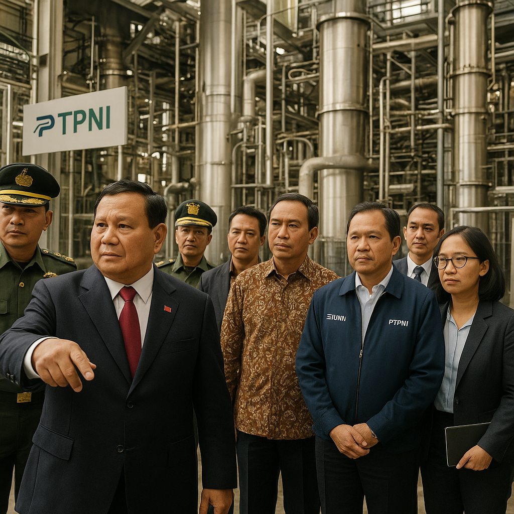 Presiden Prabowo Tinjau Hilirisasi Bioetanol PTPN I, Perkuat Ketahanan Pangan dan Energi Nasional