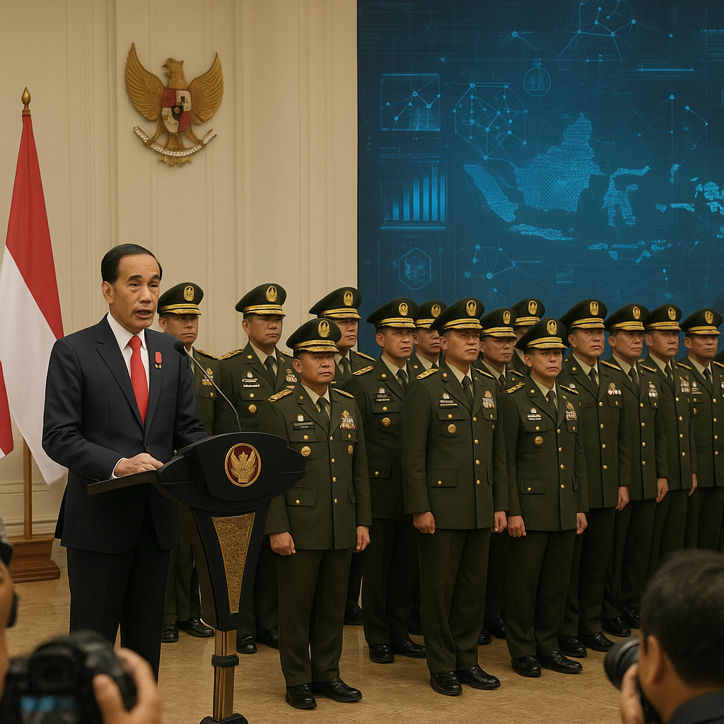 Jokowi Lantik 20 Jenderal Baru, Tekankan Kepemimpinan Strategis di Era Digital