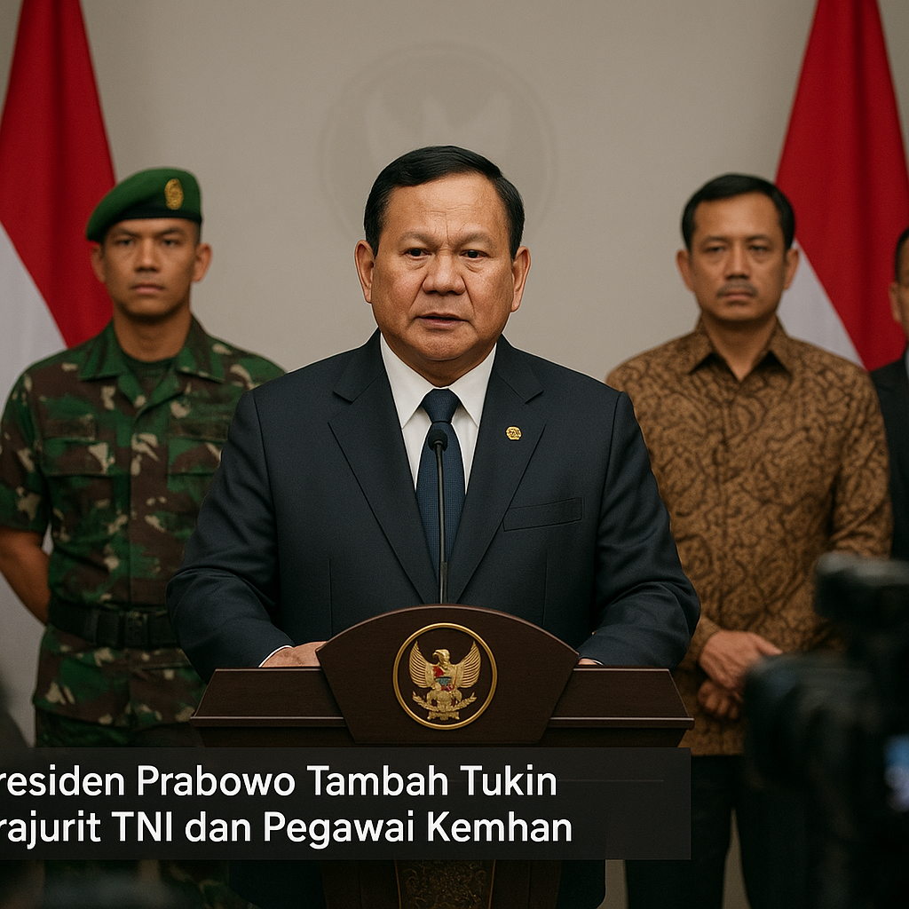Presiden Prabowo Tambah Tukin Prajurit TNI dan Pegawai Kemhan - Bloomberg Technoz