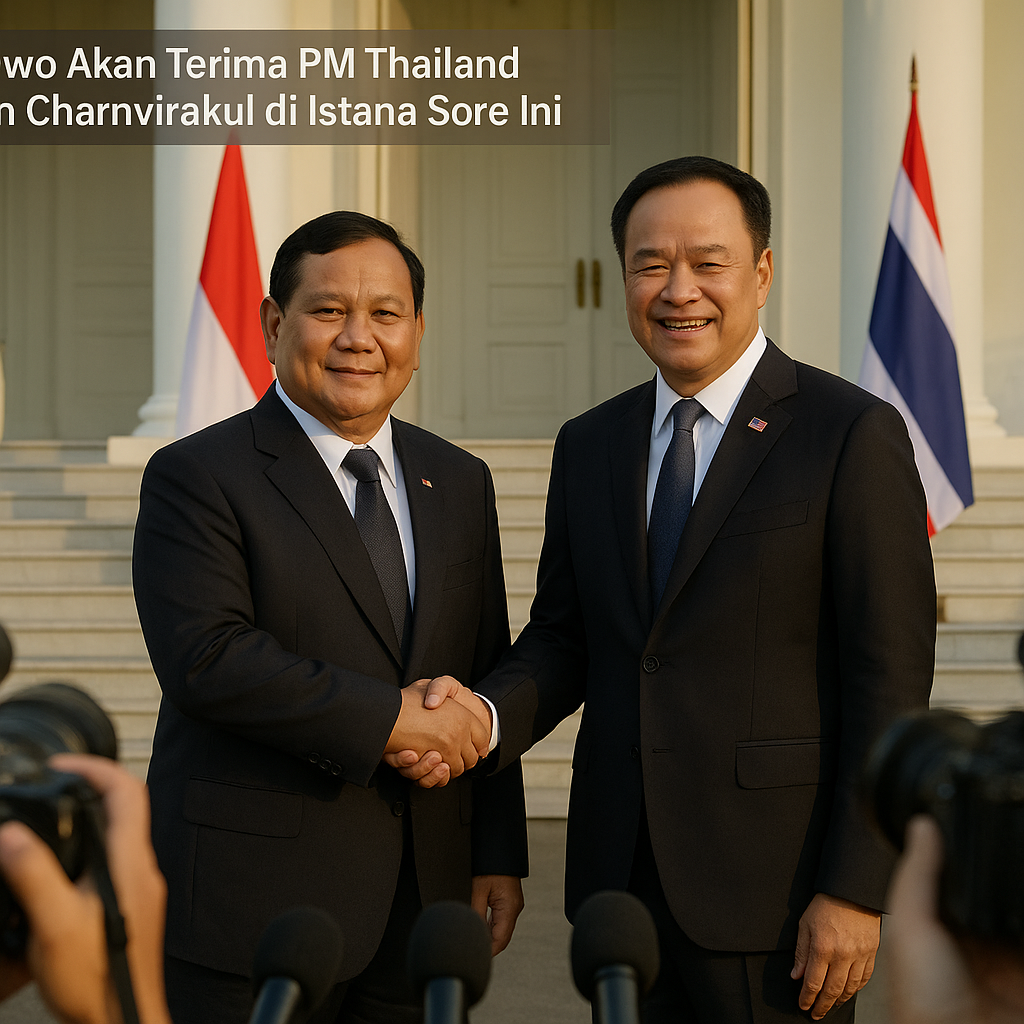 Prabowo Akan Terima PM Thailand Anutin Charnvirakul di Istana Sore Ini
