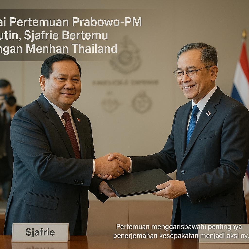 Usai Pertemuan Prabowo-PM Anutin, Sjafrie Bertemu dengan Menhan Thailand