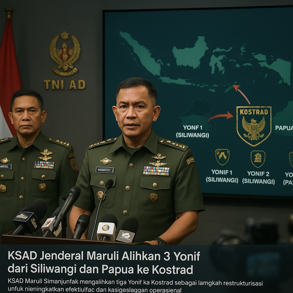 KSAD Jenderal Maruli Alihkan 3 Yonif dari Siliwangi dan Papua ke Kostrad