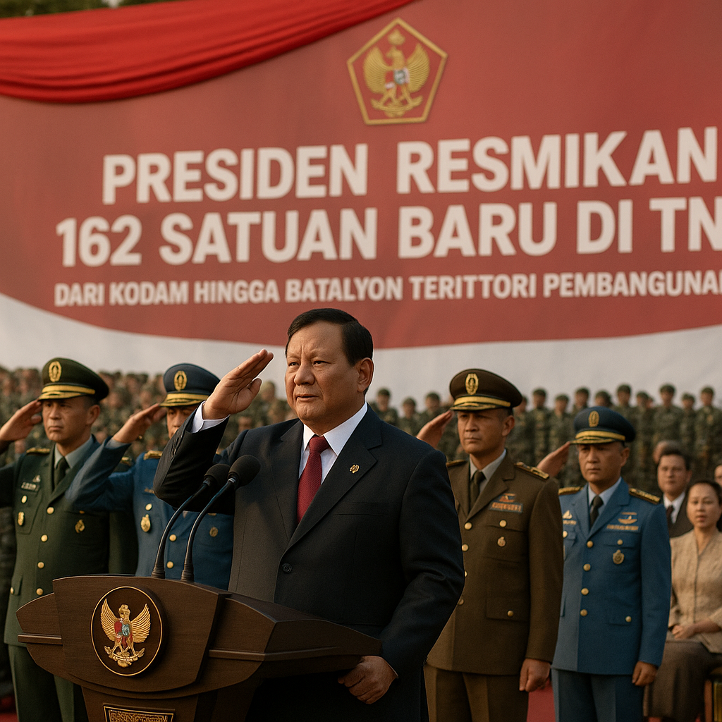 Presiden Resmikan 162 Satuan Baru di TNI, dari Kodam hingga Batalyon Teritori Pembangunan