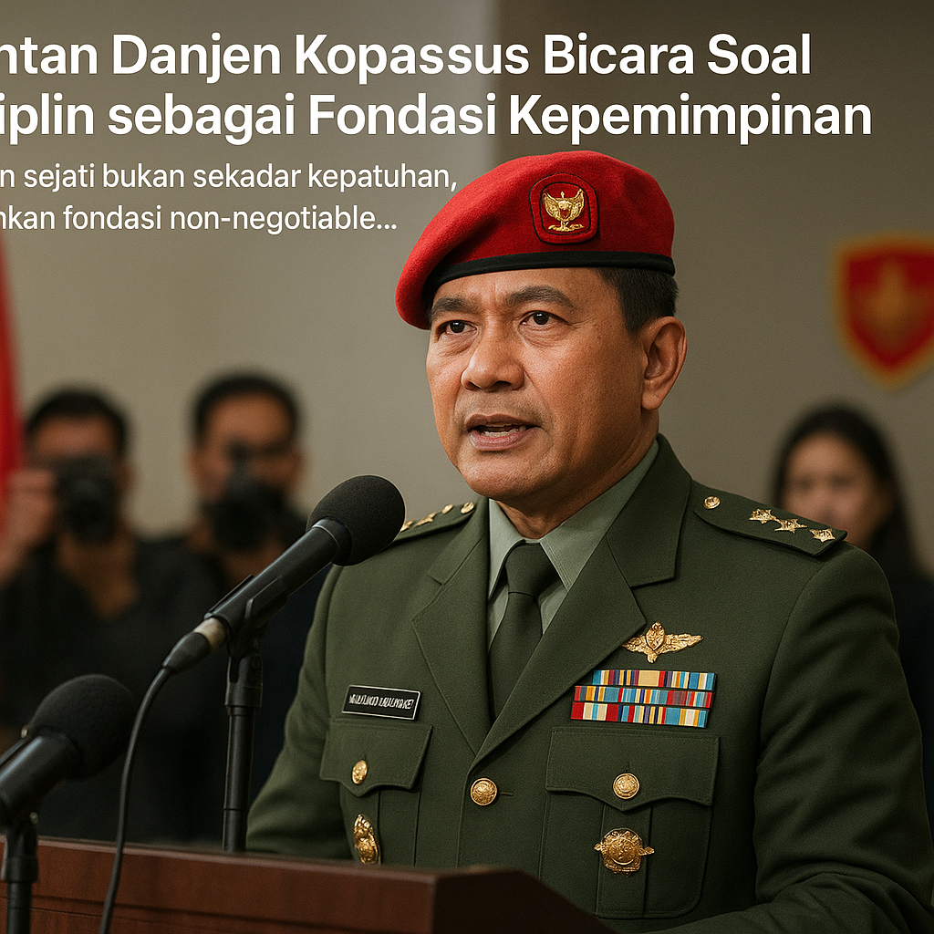 Mantan Danjen Kopassus Bicara Soal Disiplin sebagai Fondasi Kepemimpinan