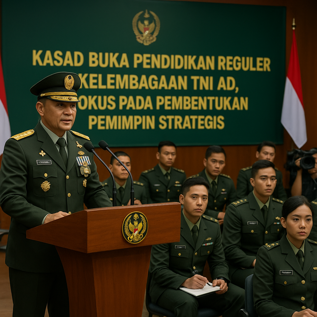 Kasad Buka Pendidikan Reguler Kelembagaan TNI AD, Fokus Pada Pembentukan Pemimpin Strategis