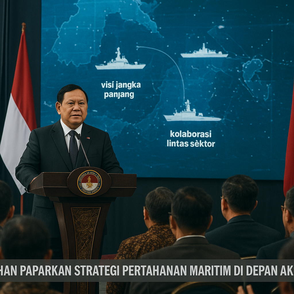 Menhan Paparkan Strategi Pertahanan Maritim di Depan Akademisi