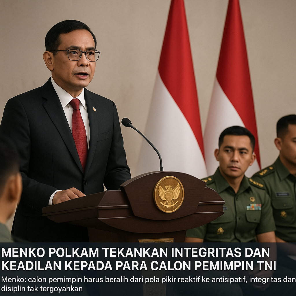 Menko Polkam Tekankan Integritas dan Keadilan kepada Para Calon Pemimpin TNI