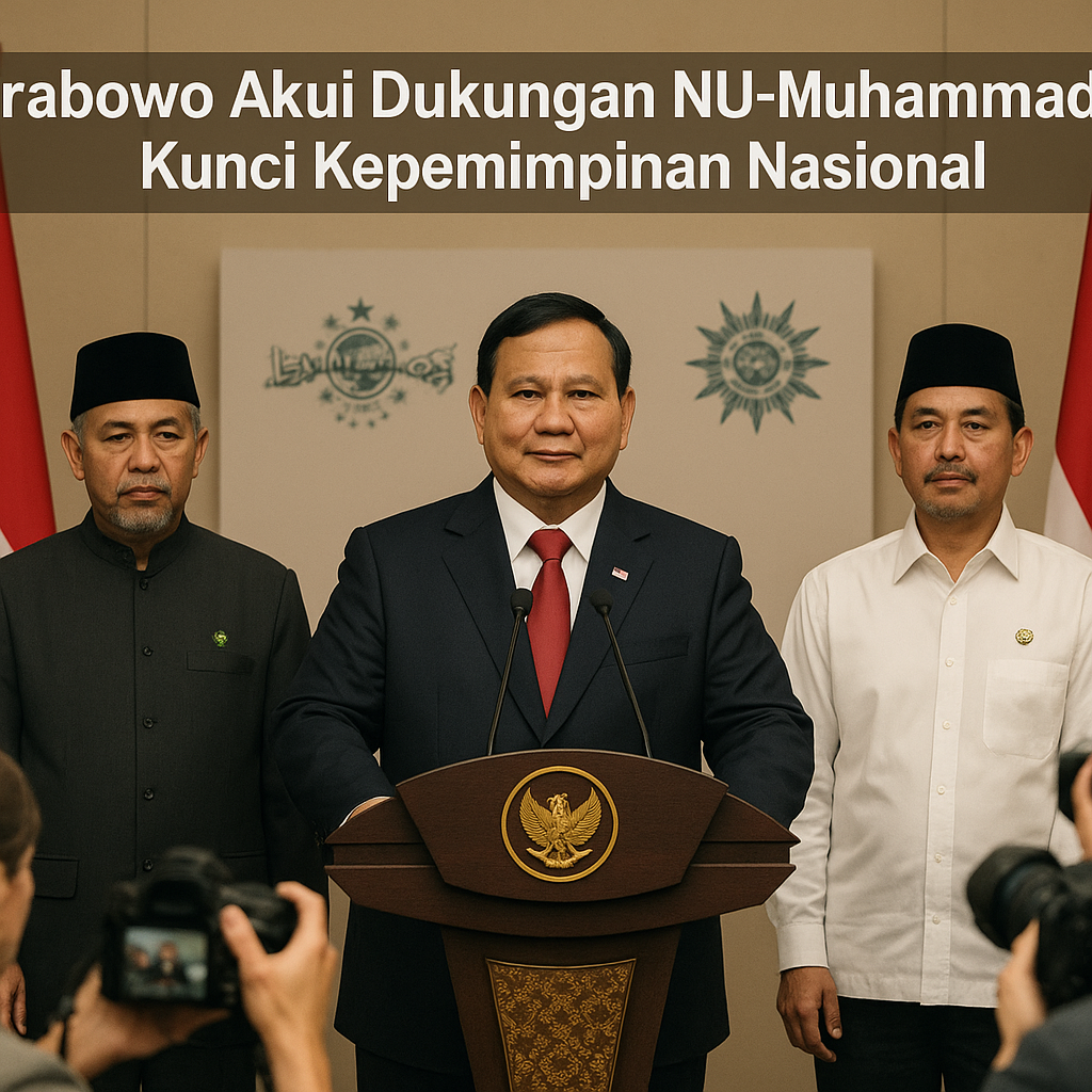 Prabowo Akui Dukungan NU-Muhammadiyah Kunci Kepemimpinan Nasional