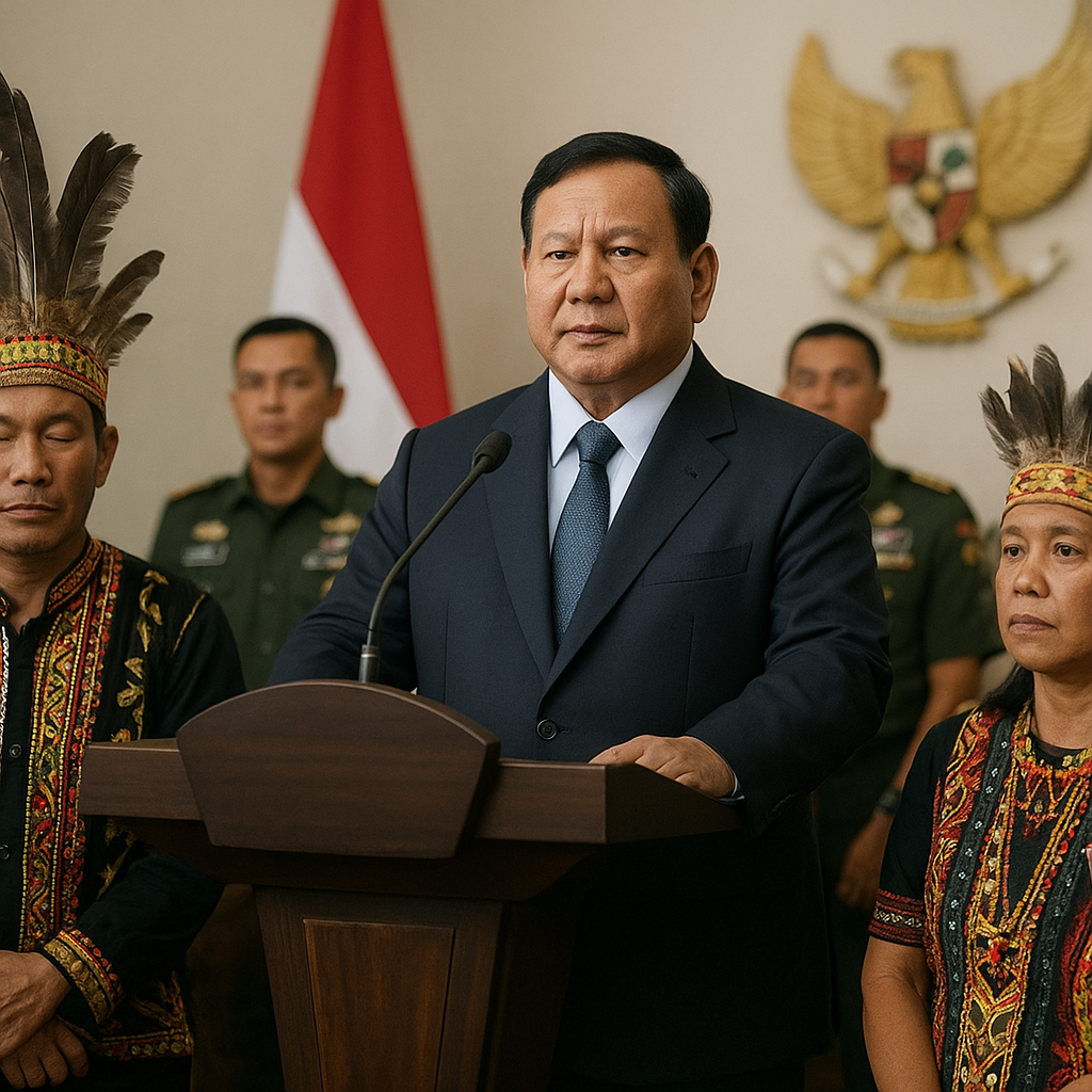 Prabowo Minta Peluang Suku Dayak Jadi Prajurit TNI Dibuka Lebar