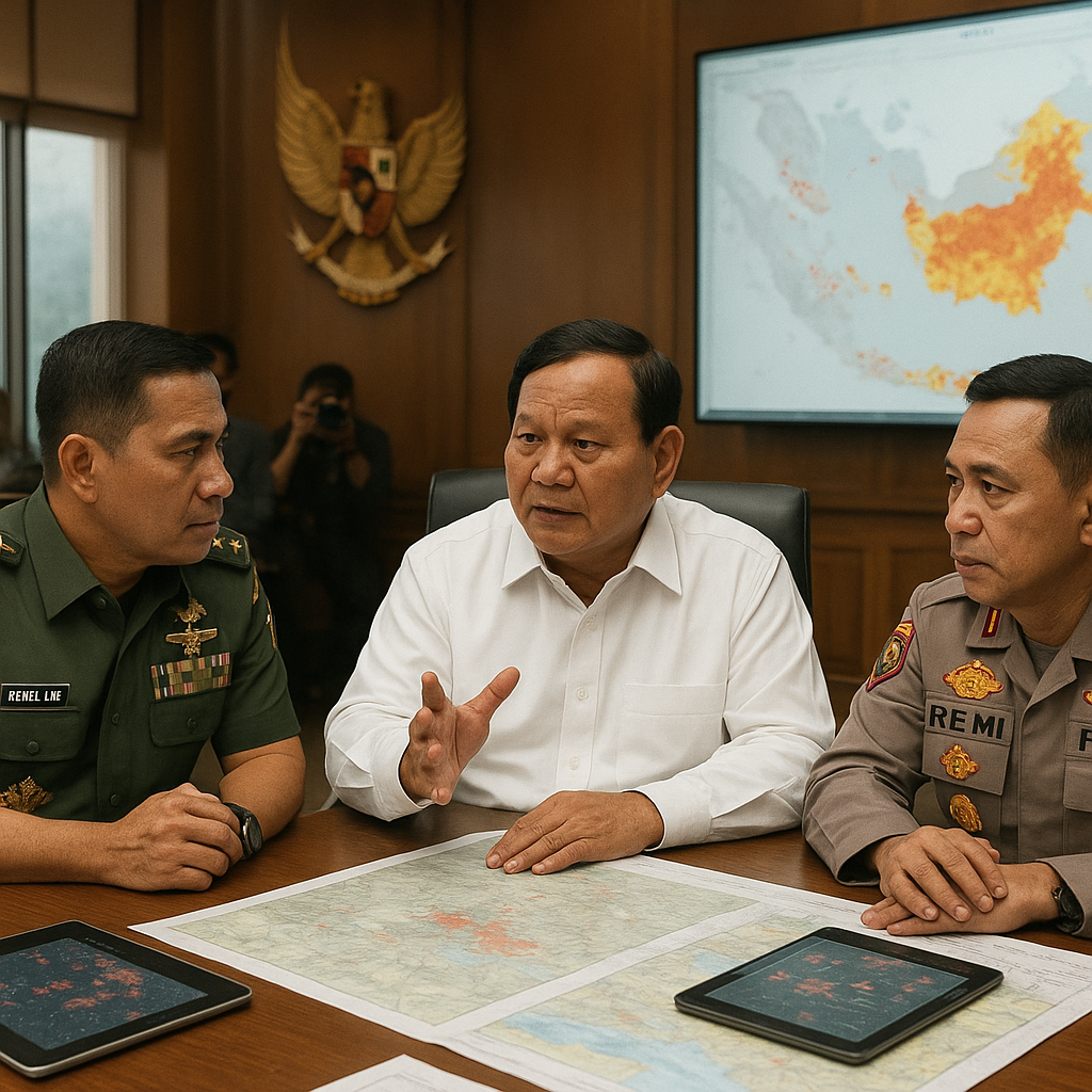 Prabowo Panggil Panglima TNI dan Kapolri, Bahas Penanganan Karhutla