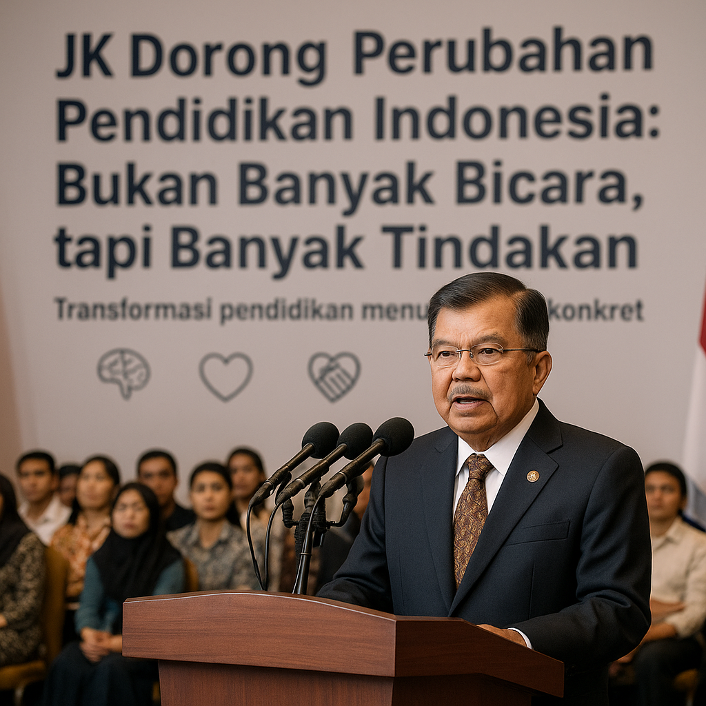 JK Dorong Perubahan Pendidikan Indonesia: Bukan Banyak Bicara, tapi Banyak Tindakan