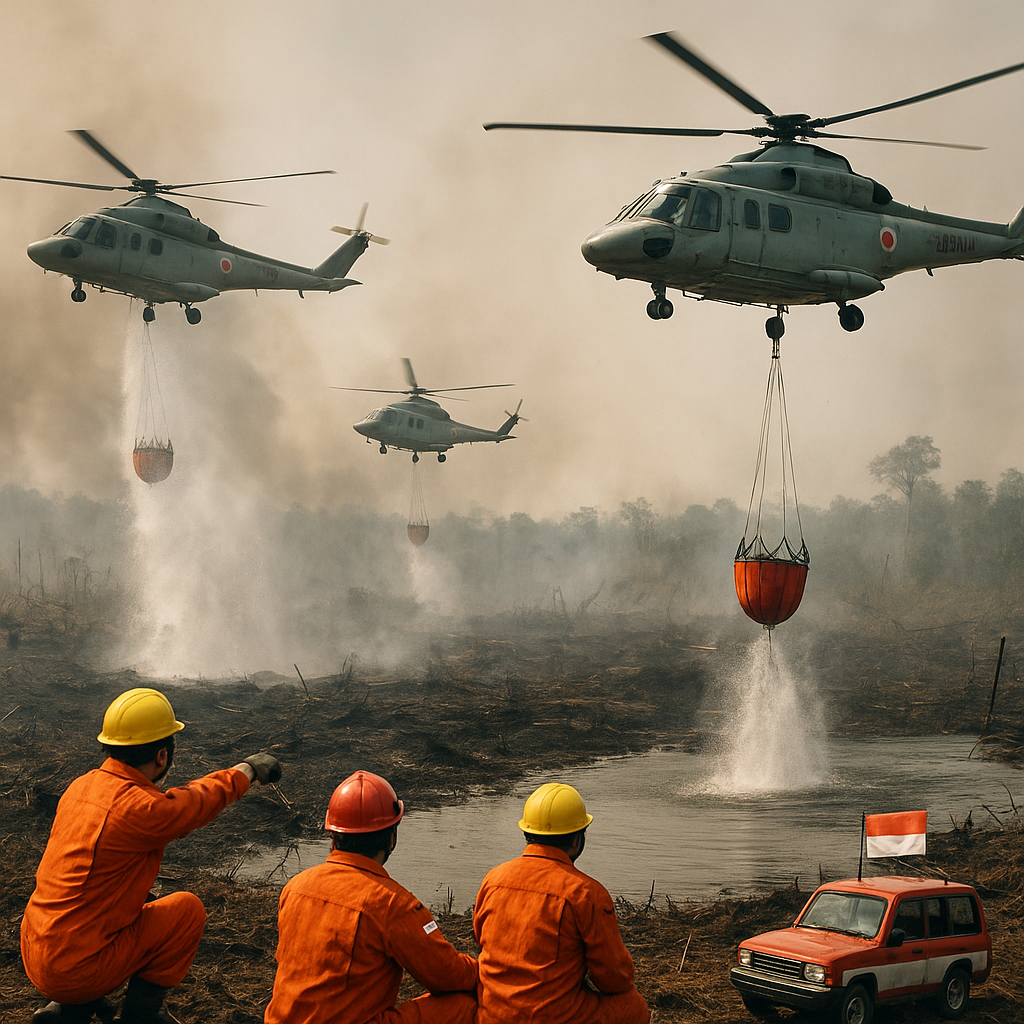 Jepang Kirim 3 Helikopter Bantu Atasi Kebakaran Hutan di Indonesia