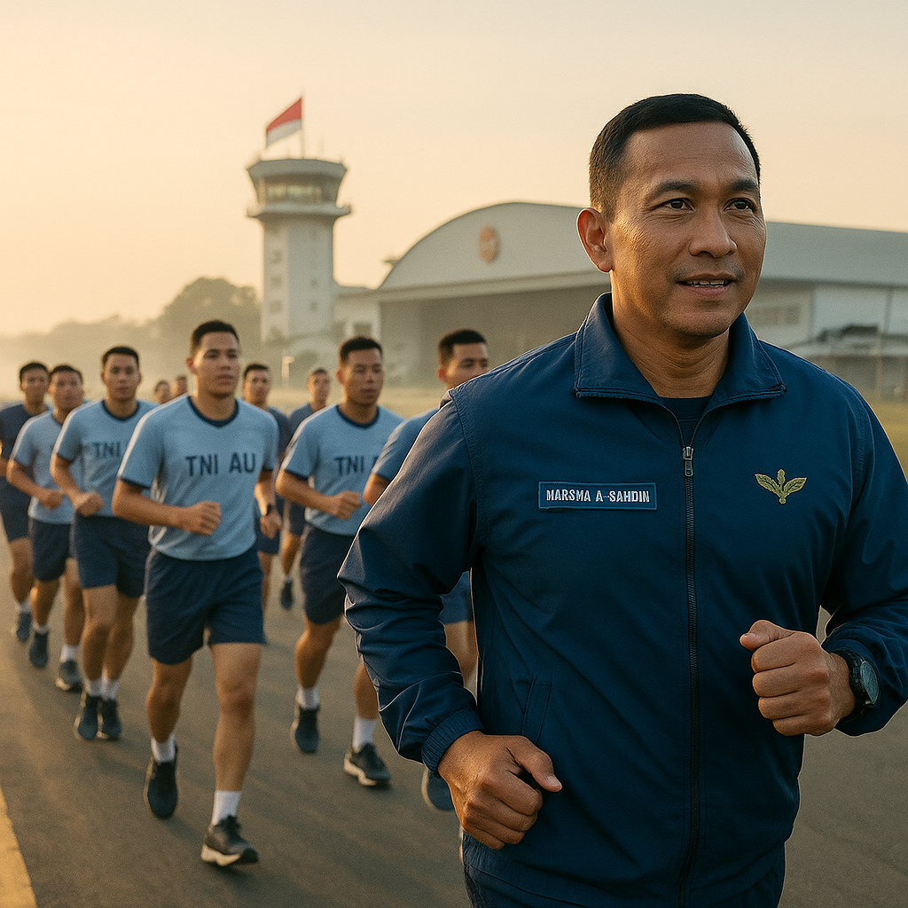 Strategi Komandan Lanud Halim Perdanakusuma Bangun Disiplin Tim Melalui Olahraga Bareng