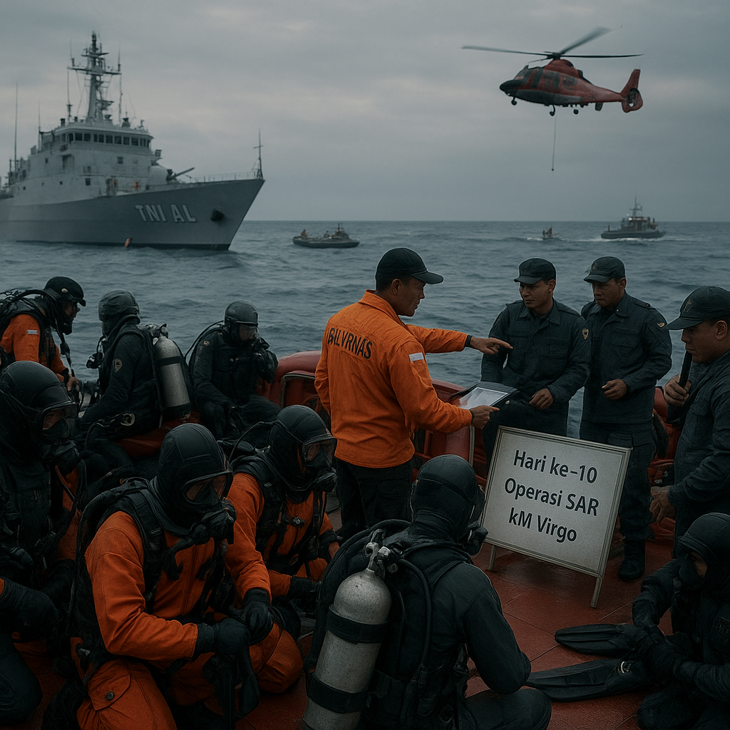 Operasi SAR KM Virgo: Basarnas dan TNI AL Kerahkan 34 Penyelam di Hari ke-10