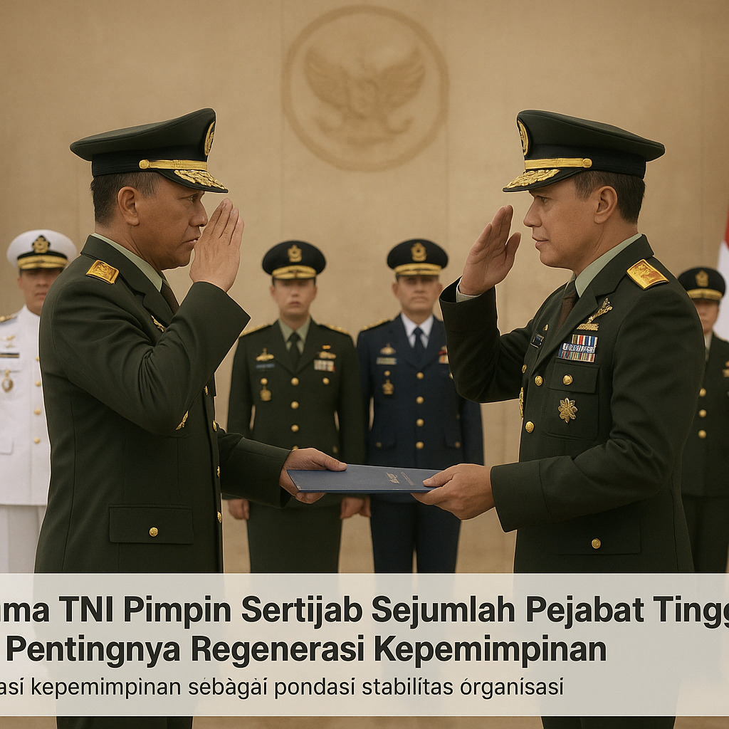 Panglima TNI Pimpin Sertijab Sejumlah Pejabat Tinggi, Soroti Pentingnya Regenerasi Kepemimpinan