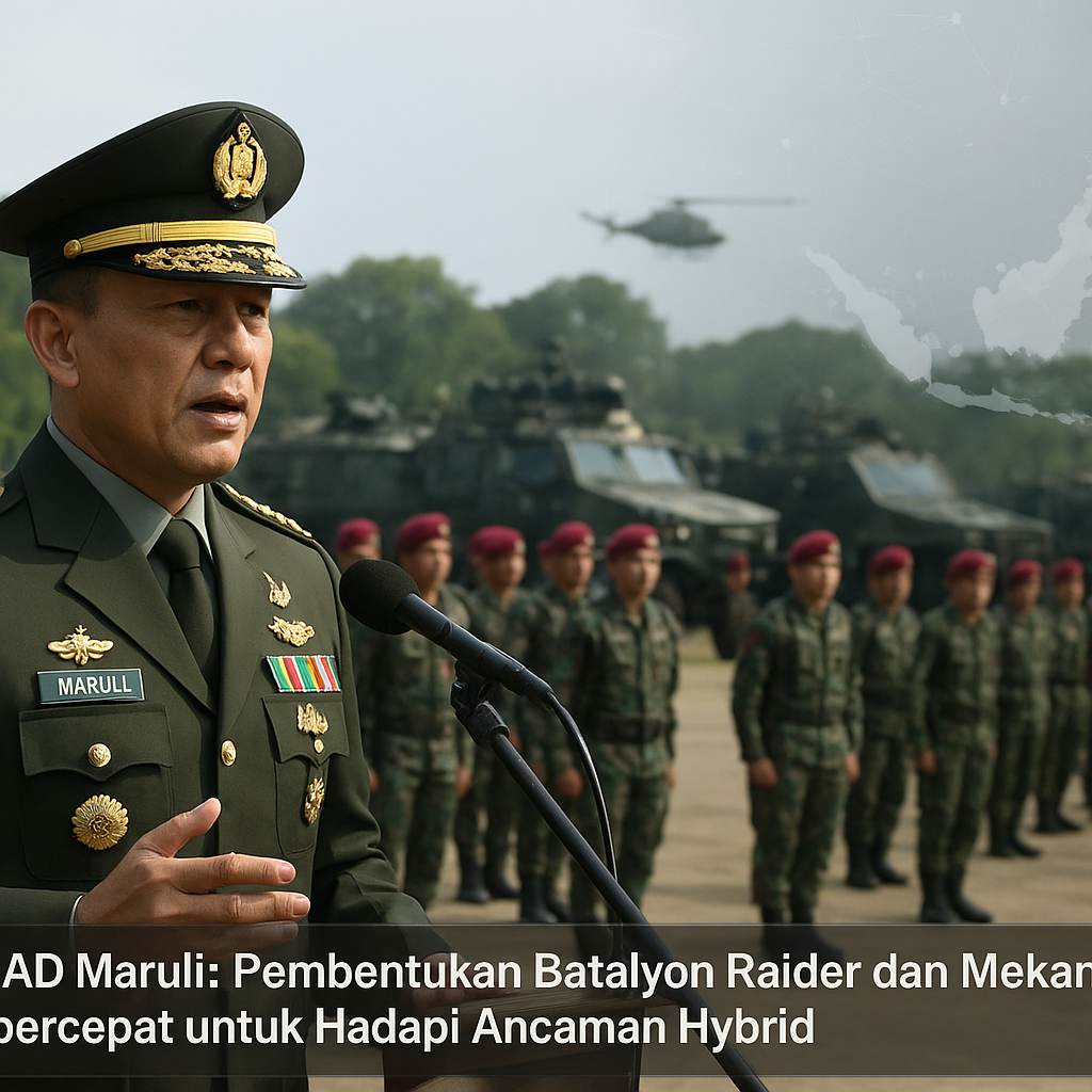 KSAD Maruli: Pembentukan Batalyon Raider dan Mekanis Dipercepat untuk Hadapi Ancaman Hybrid