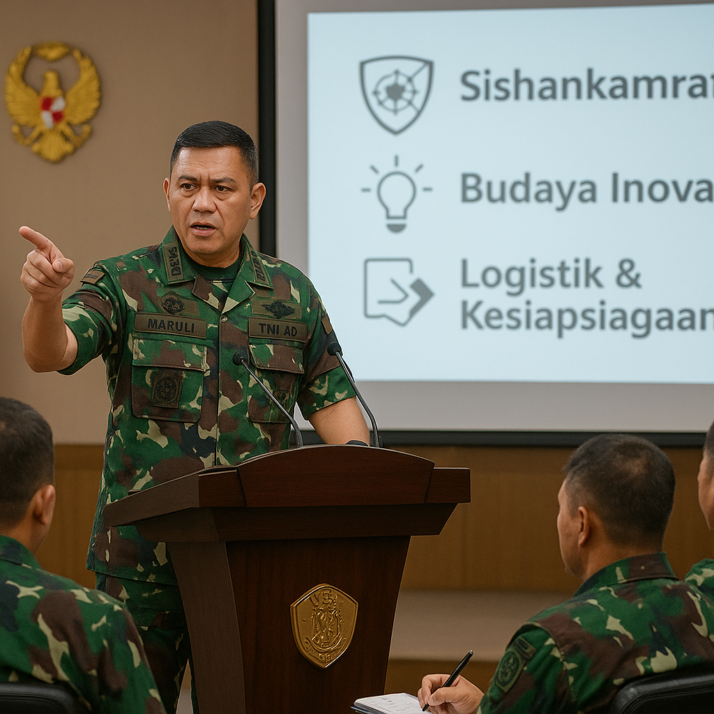 Kasad Maruli Tekankan Sishankamrata dan Budaya Inovasi kepada Calon Dansat