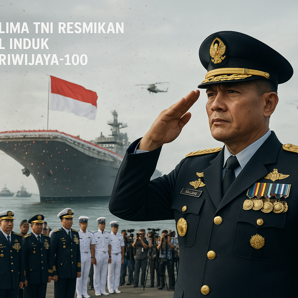 Panglima TNI Resmikan Kapal Induk KRI Sriwijaya-100, Tingkatkan Kekuatan Maritim