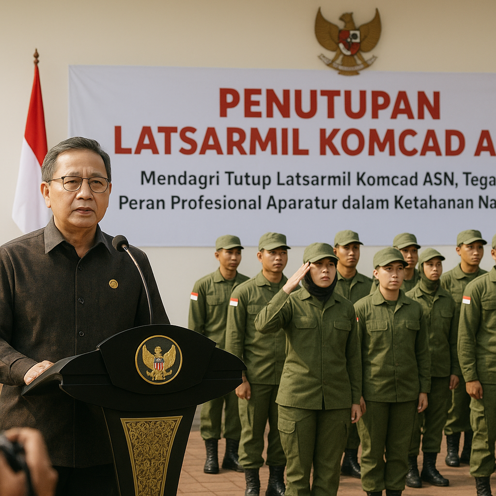 Mendagri Tutup Latsarmil Komcad ASN, Tegaskan Peran Profesional Aparatur dalam Ketahanan Nasional