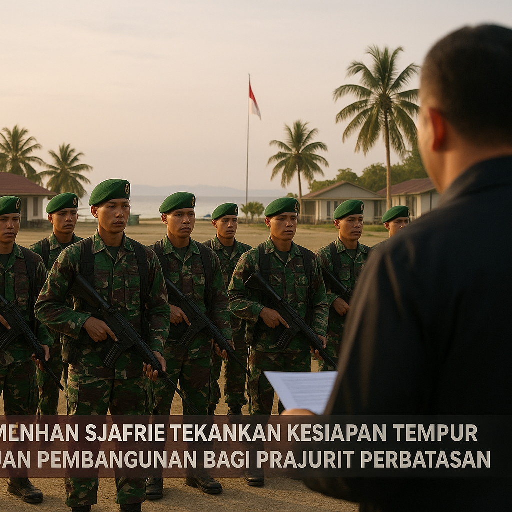 Menhan Sjafrie Tekankan Kesiapan Tempur dan Pembangunan Bagi Prajurit Perbatasan