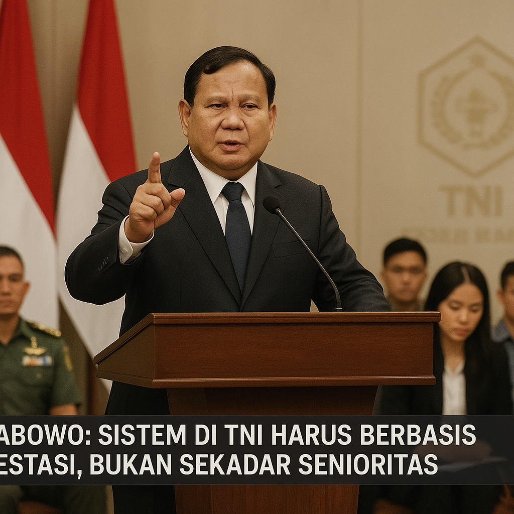 Prabowo: Sistem di TNI Harus Berbasis Prestasi, Bukan Sekadar Senioritas