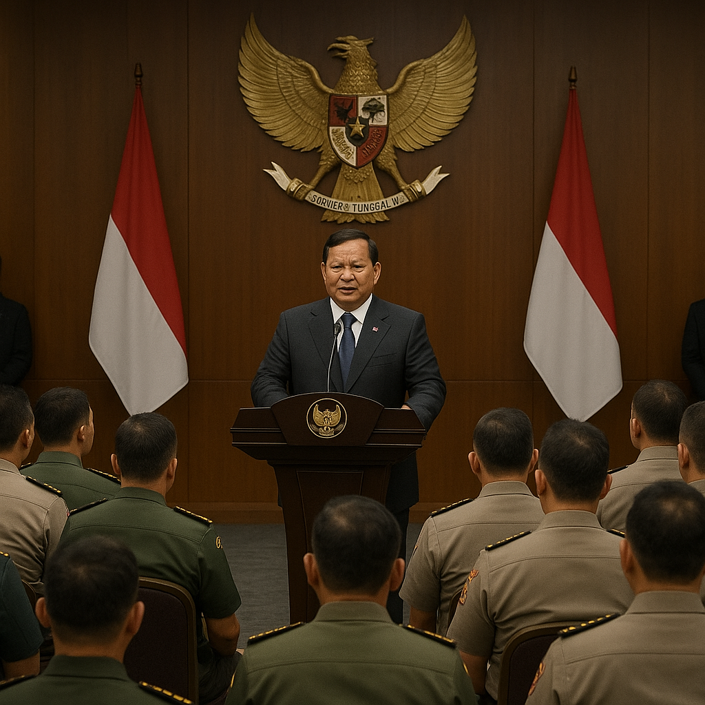 Prabowo Pimpin Taklimat Tertutup dengan 800 Perwira Tinggi TNI-Polri