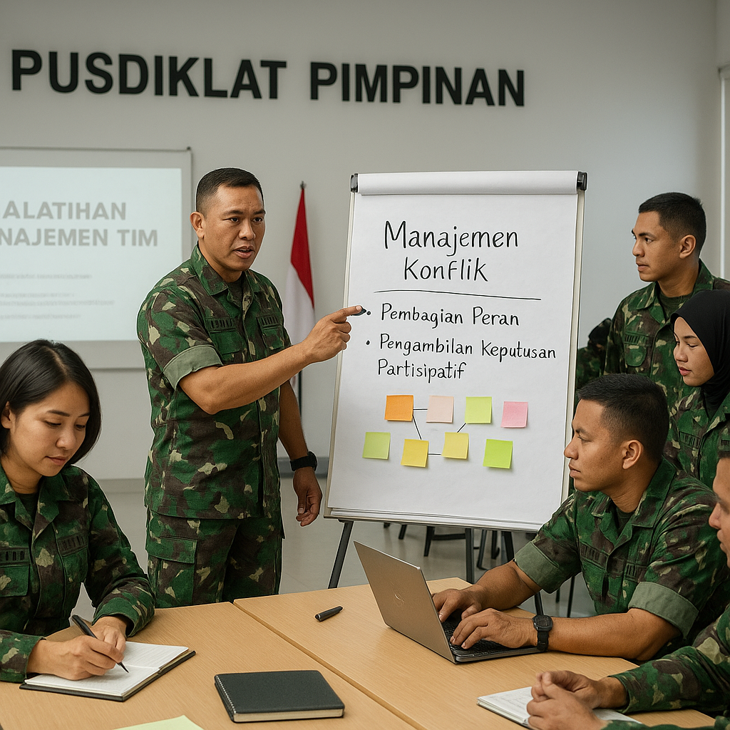 Prajurit TNI AD Ikuti Pelatihan Manajemen Tim di Pusdiklat Pimpinan