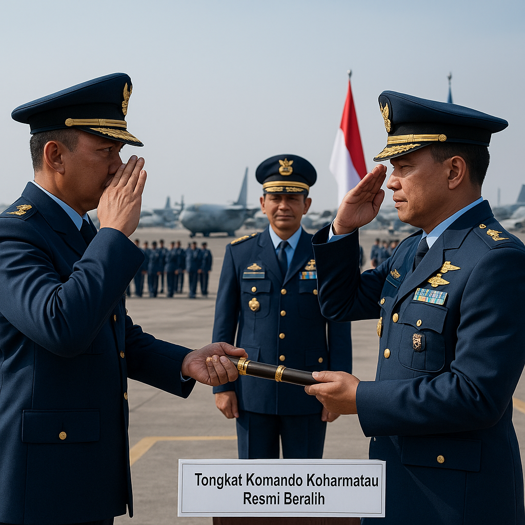 Tongkat Komando Koharmatau Resmi Beralih, Kasau Tegaskan Kesiapan Alutsista dan Zero Accident Jadi Prioritas Utama