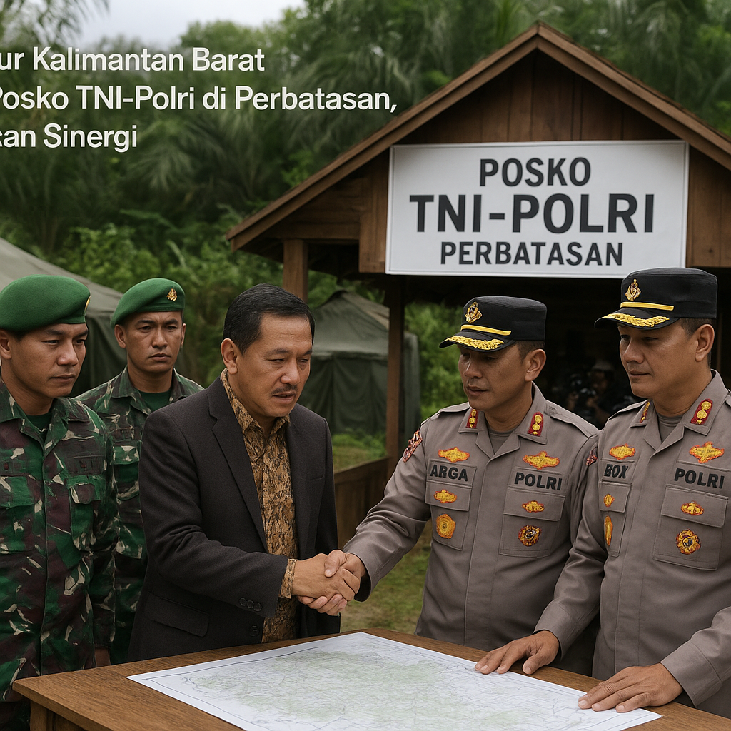Gubernur Kalimantan Barat Tinjau Posko TNI-Polri di Perbatasan, Tekankan Sinergi