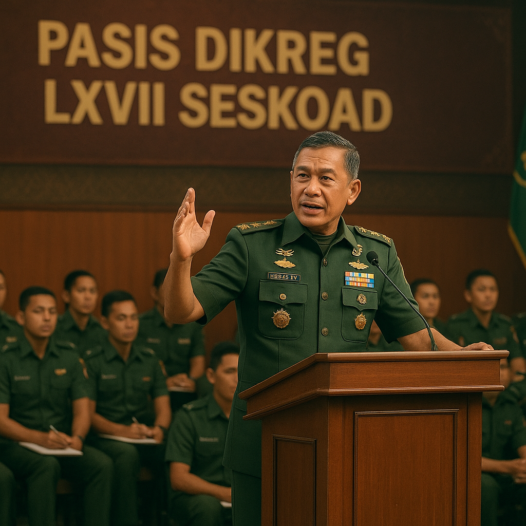 Kasum TNI Bekali Pasis Dikreg LXVII Seskoad dengan Kepemimpinan Visioner Hadapi Dinamika Tugas Strategis