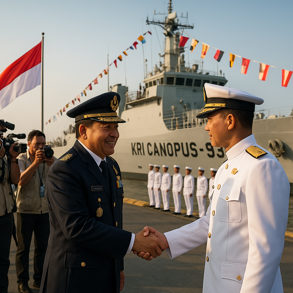 Wamenhan RI Sambut Kedatangan KRI Canopus-936 untuk Perkuat Pertahanan Maritim Nasional