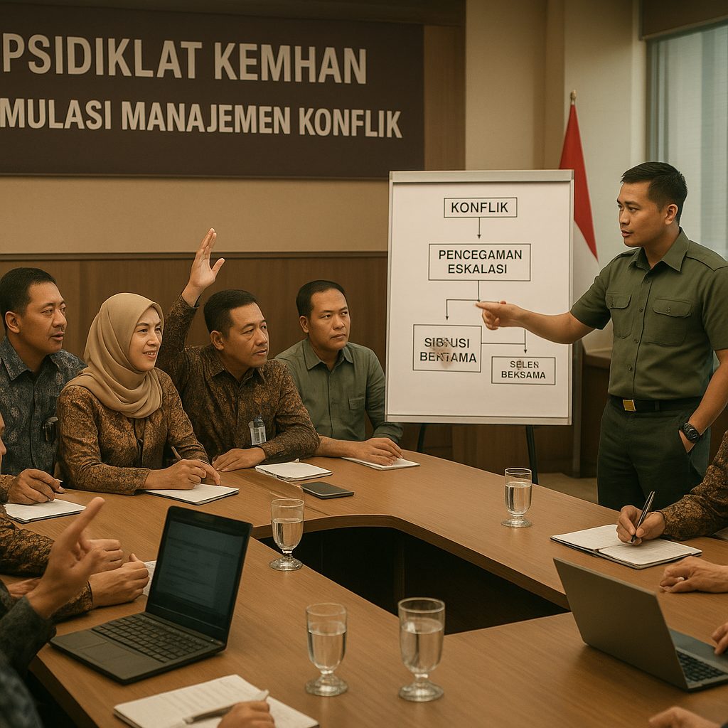 Pusdiklat Kemhan Gelar Simulasi Manajemen Konflik untuk Pejabat Daerah